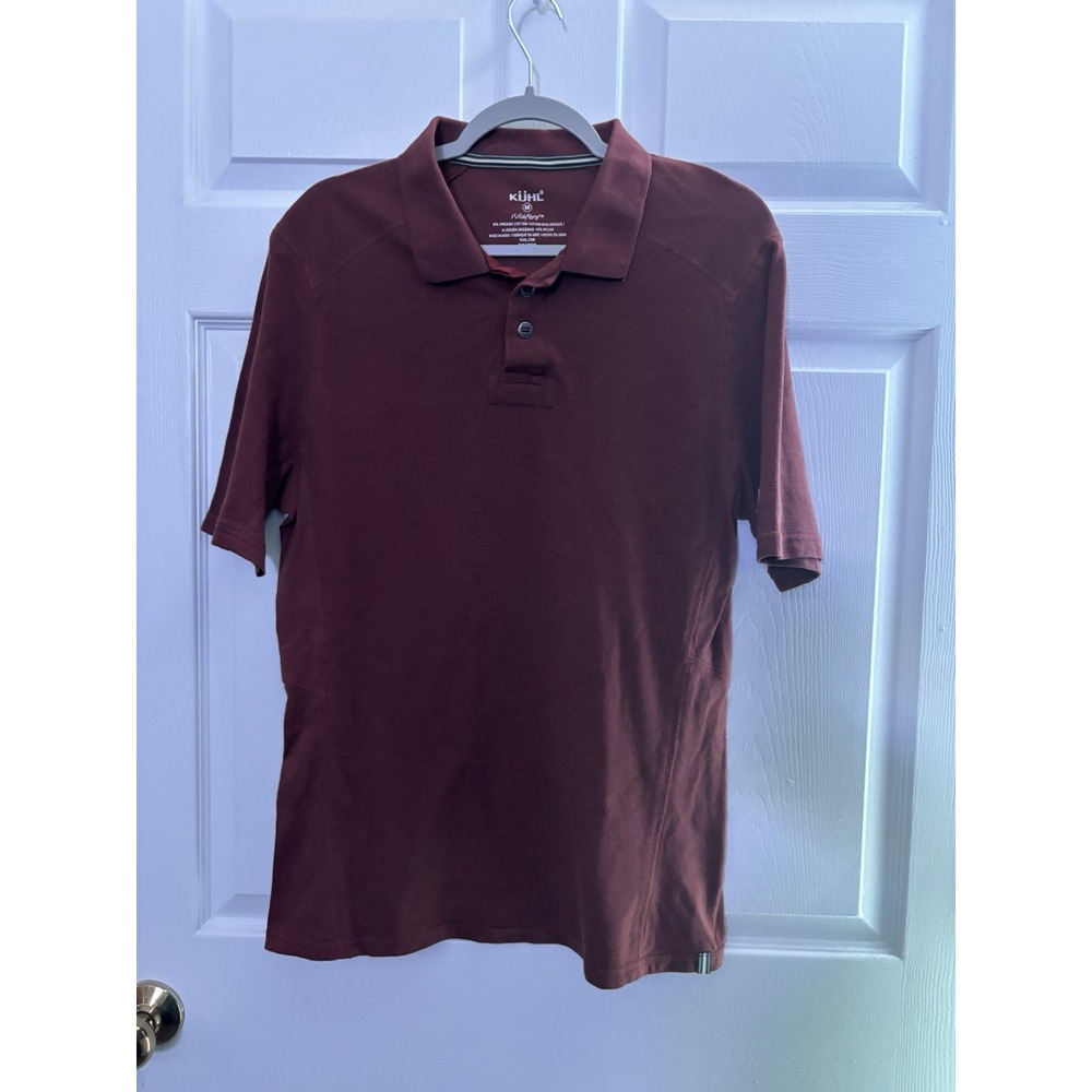 Kuhl Men's Organic Cotton Wild‎ Fibre Rust Polo Shirt Size Medium